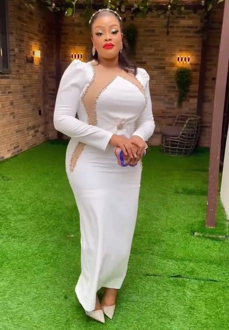 2023 African Women Plus Size Evening Dresses Wedding Party Long Luxury Gown Bodycon Mermaid Dress Ankara Ladies Africa Clothing