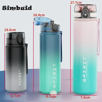 500ML/650ML/1000ML Sports Water Bottle Leak Proof Colorful Plastic Cup Drinking Outdoor Travel Portable Gym Fitness Jugs