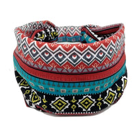 Ladies Wide Elastic Hairband with African Print Knot Sports Yoga Headband Women's Hair Accessory