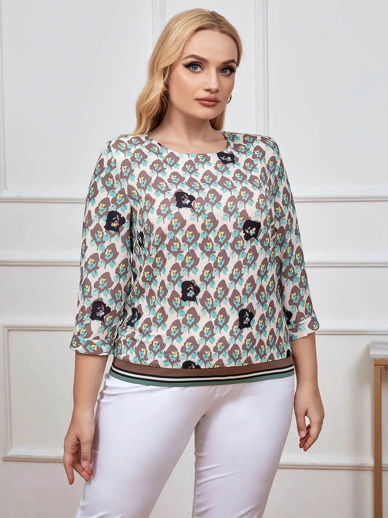 Women Plus Size Woven Spring And Autumn Fashionable Top