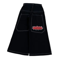 Harajuku Money Print Streetwear Jeans High Waist Wide Trouser Black Pants Streetwear Men Hip Hop Women Embroider Y2k Baggy Jeans