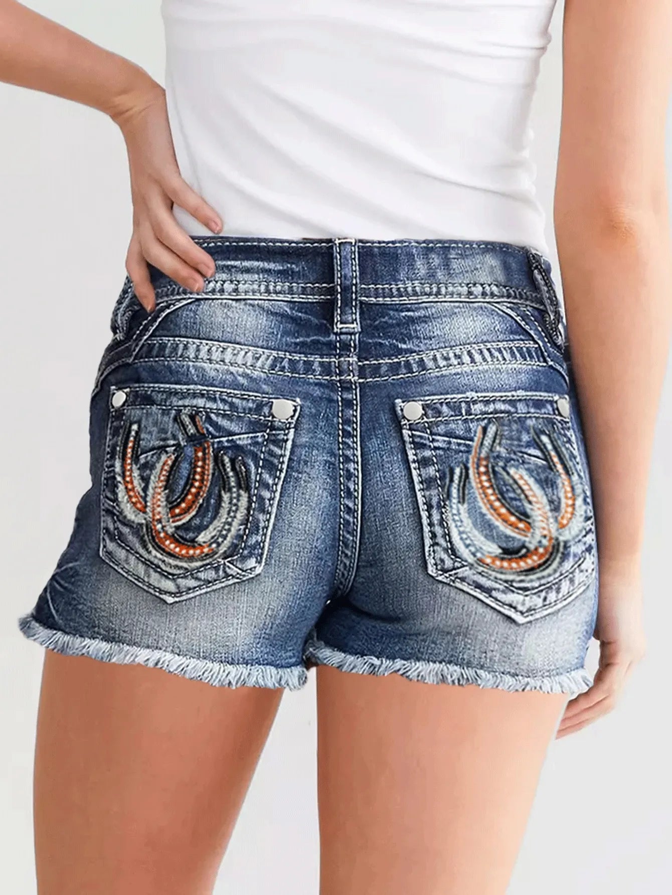 Women's Embroidered Denim Shorts - Stylish and Comfortable Casual Jean Shorts for Summer Fashion