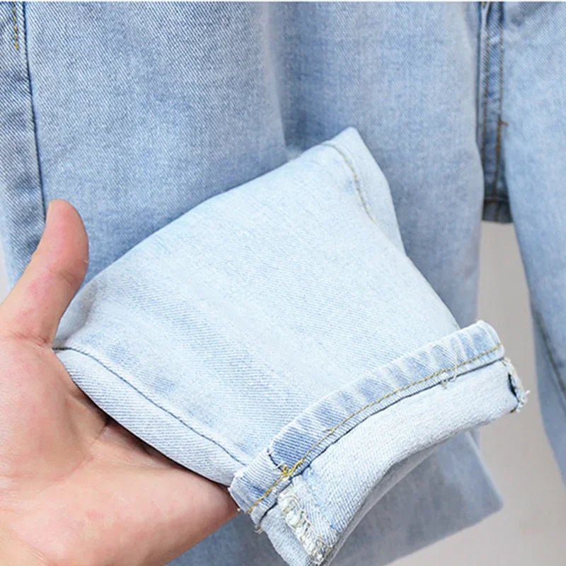 4XL 5XL Plus Size Jeans Woman High Waist Denim Trousers Loose Hole Ripped Jeans For Women Washed Summer Autumn Jean Femme C7419