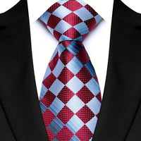 Luxury 8CM Mens Ties Plaid Checks Stripes Classic Business Necktie Jacquard Woven Neck ties For Men Groom Wedding Party Neckwear