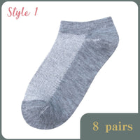 Sale! 8 Pairs Lot Solid Mesh Women's Short Socks Invisible Ankle Socks Pack Ladies Spring Summer Breathable Thin Boat Socks Set