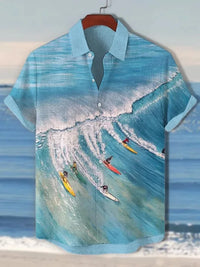 Fashion Men's Hawaiian Graphics Shirt Short Sleeved Button Down Lapel Shirt For Summer Oversized Tops  Casual Shirts For Men