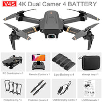 V4 RC Drone 4K/1080P HD Wide Angle Camera WiFi Fpv Dual Camera Foldable Quadcopter Real Time Transmission Helicopter Toy