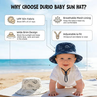 Children Fisherman Sun Hat Unisex UPF 50+ Sun Protection Outdoor Beach Hat Mesh Breathable Dinosaur Print Wide Brim Bucket Hat