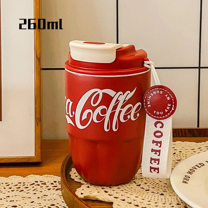 304 Stainless Steel Insulated Cup Women Men Water Bottles Coffee Cup Gift Portable Dual Drink Office Cup Coca-cola fashion 2024