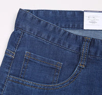 Summer Thin Denim Jeans For Men Straight Loose Stretch Casual Pants Men Blue Black Gray Trousers Mens Jean Clothing Size 40 42