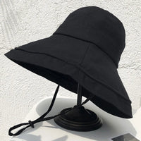Wide Brim Anti-UV Fisherman's Hat Women Outdoor Hiking Camping Beach Sun Protection Hats Woman 2026 Summer Adjustable Bucket Hat