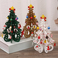 2023 Christmas Tree Children's Handmade DIY Stereo Wooden Christmas Tree Scene Layout Christmas Decorations Ornaments Hot