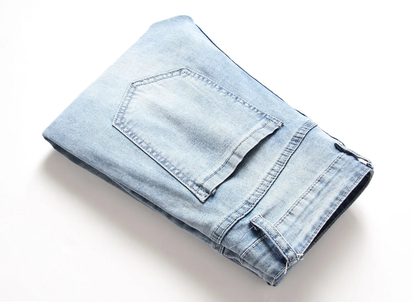 Punk Street Style Ripped Skinny Jeans Men Vintage Wash Solid Denim Trouser Mens Casual Slim Fit Pencil Denim Holes Pants 2024