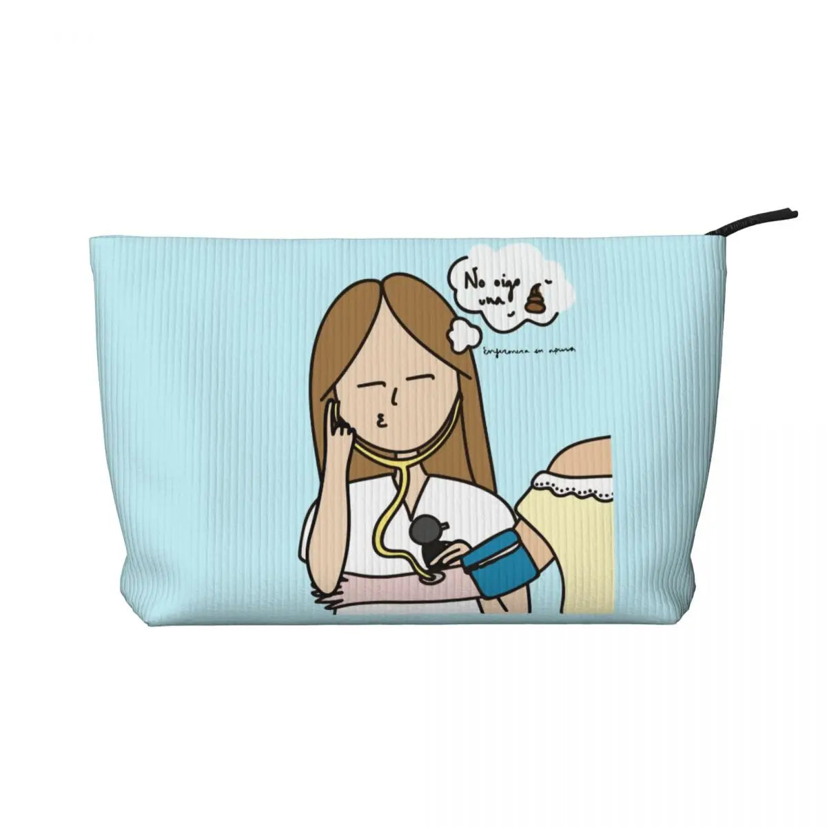 Custom Cartoon Doctor Nurse Enfermera En Apuros Toiletry Bag Women Cosmetic Makeup Organizer Lady Beauty Storage Dopp Kit Box