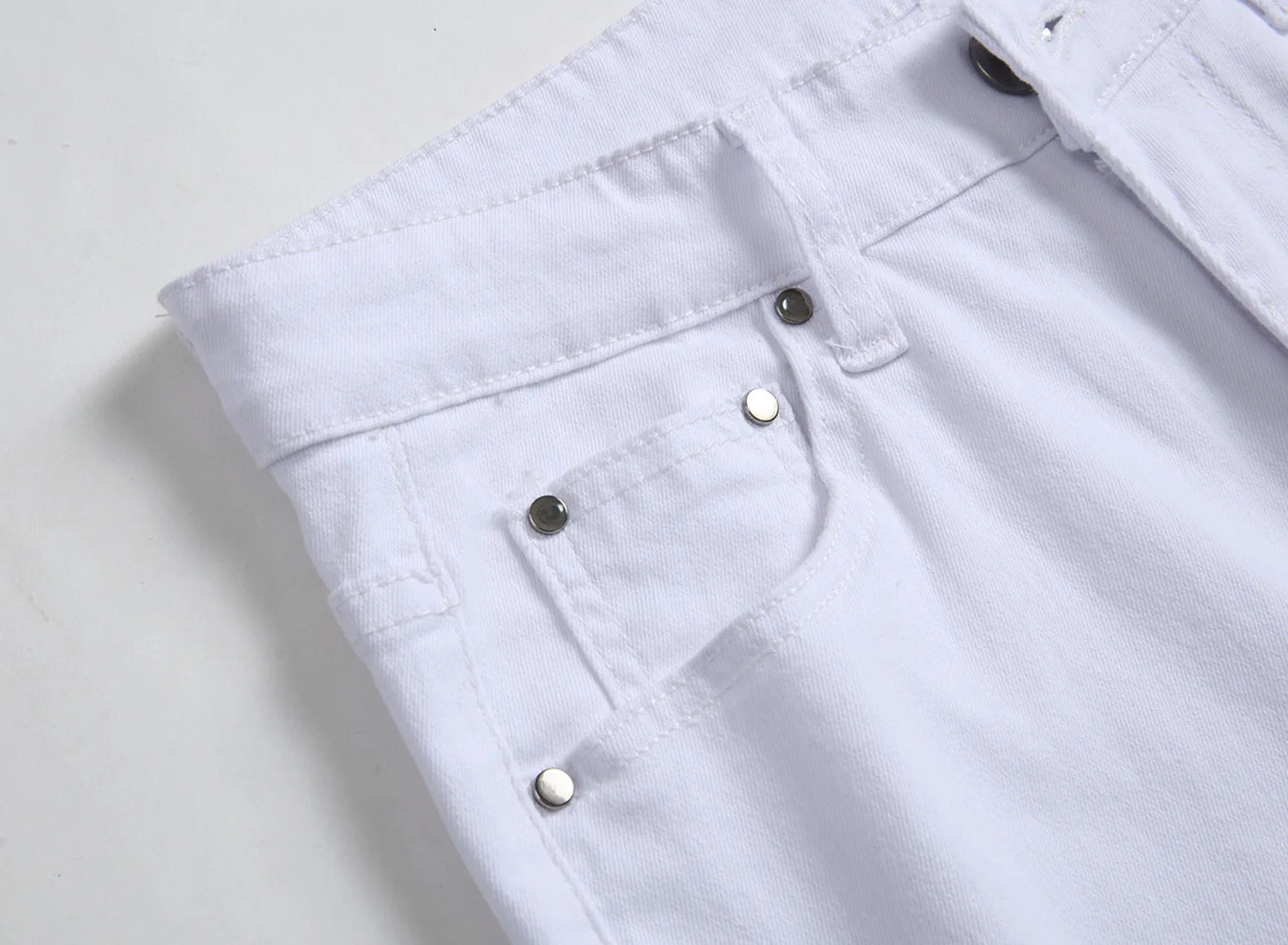 Punk Street Style Ripped Skinny Jeans Men Vintage Wash Solid Denim Trouser Mens Casual Slim Fit Pencil Denim Holes Pants 2024