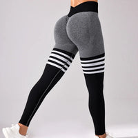 Women V Back Line Leggings Butt Lifting Gym Fitness Athletic Workout Elastic Leggins Outdoor Yoga Pants Sports Training Tights