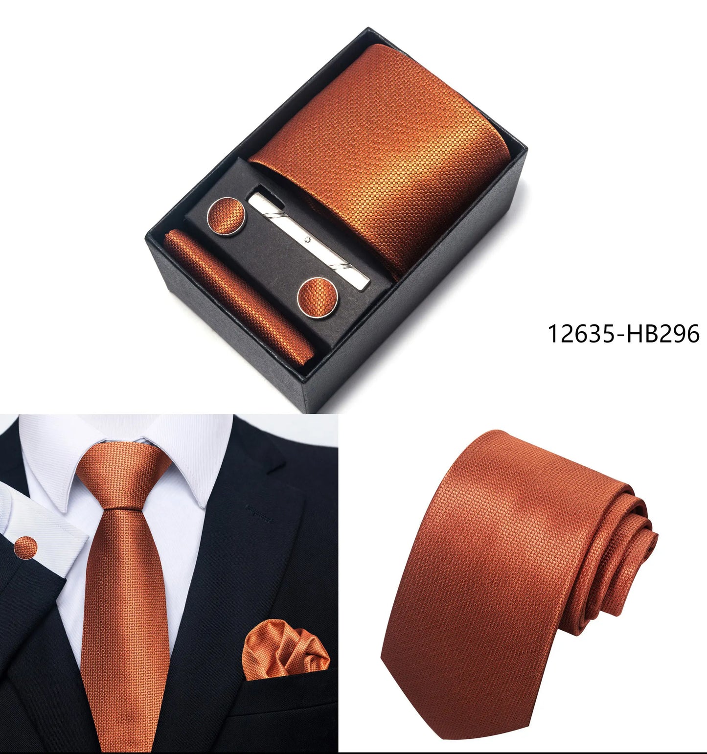 2025 New Design Fashion Brown Paisley Tie Handkerchief Cufflink Set For Men Necktie Clothing Accessories Birthday Present