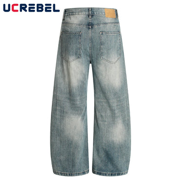 Ripped ARC 3D JEANS Mens Retro High Street Washed Distressed Loose Wide Leg Denim Pants Men
