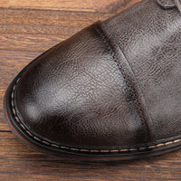 Retro Men's Casual Derby Shoes 2025 Fashion Leather Footwear New Style Men's Slip-On Comfortable Men Shoes