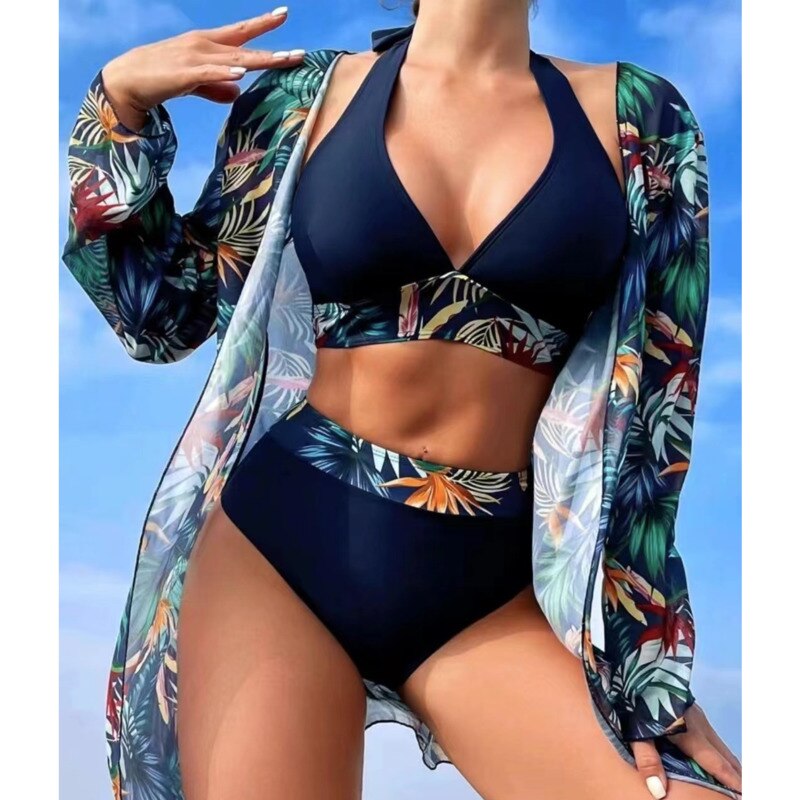 Sexy Three-Piece Swimwear Women Bikinis 2023 Female Swimsuit Swim Wear Bathing Suits Brazilian Bikini Set Beachwear Pool Bather