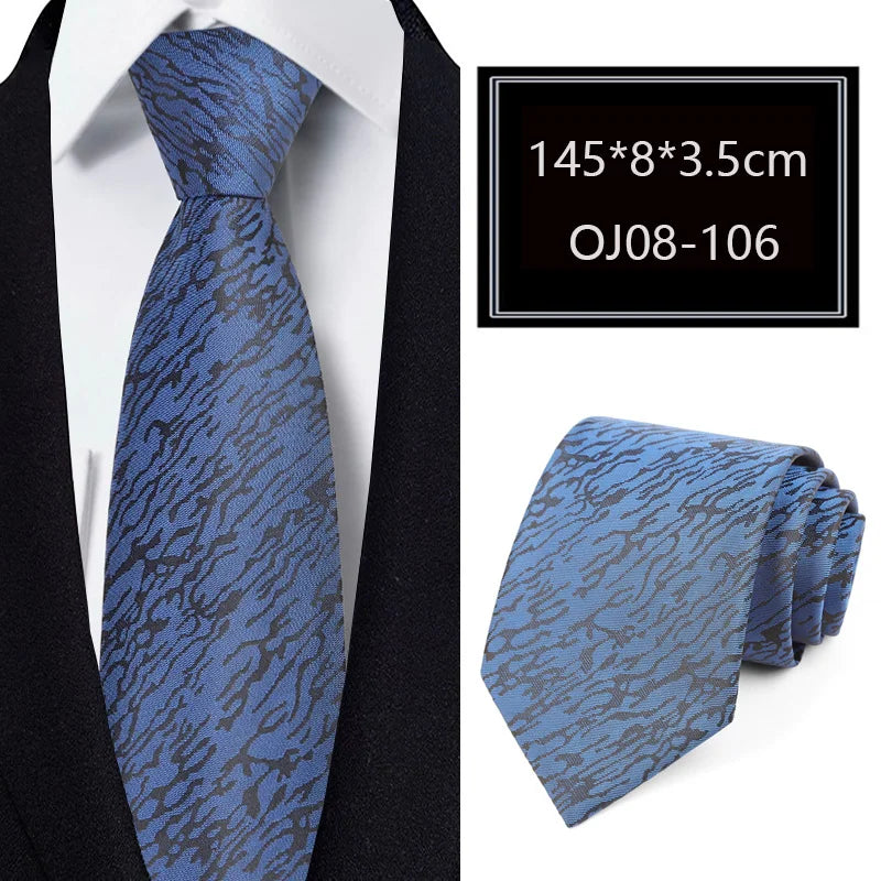 Luxury 56 Colors New Men's Tie Classic Floral Stripe Plaid 8cm Jacquard Neck Tie Necktie For Men Business Wedding Party