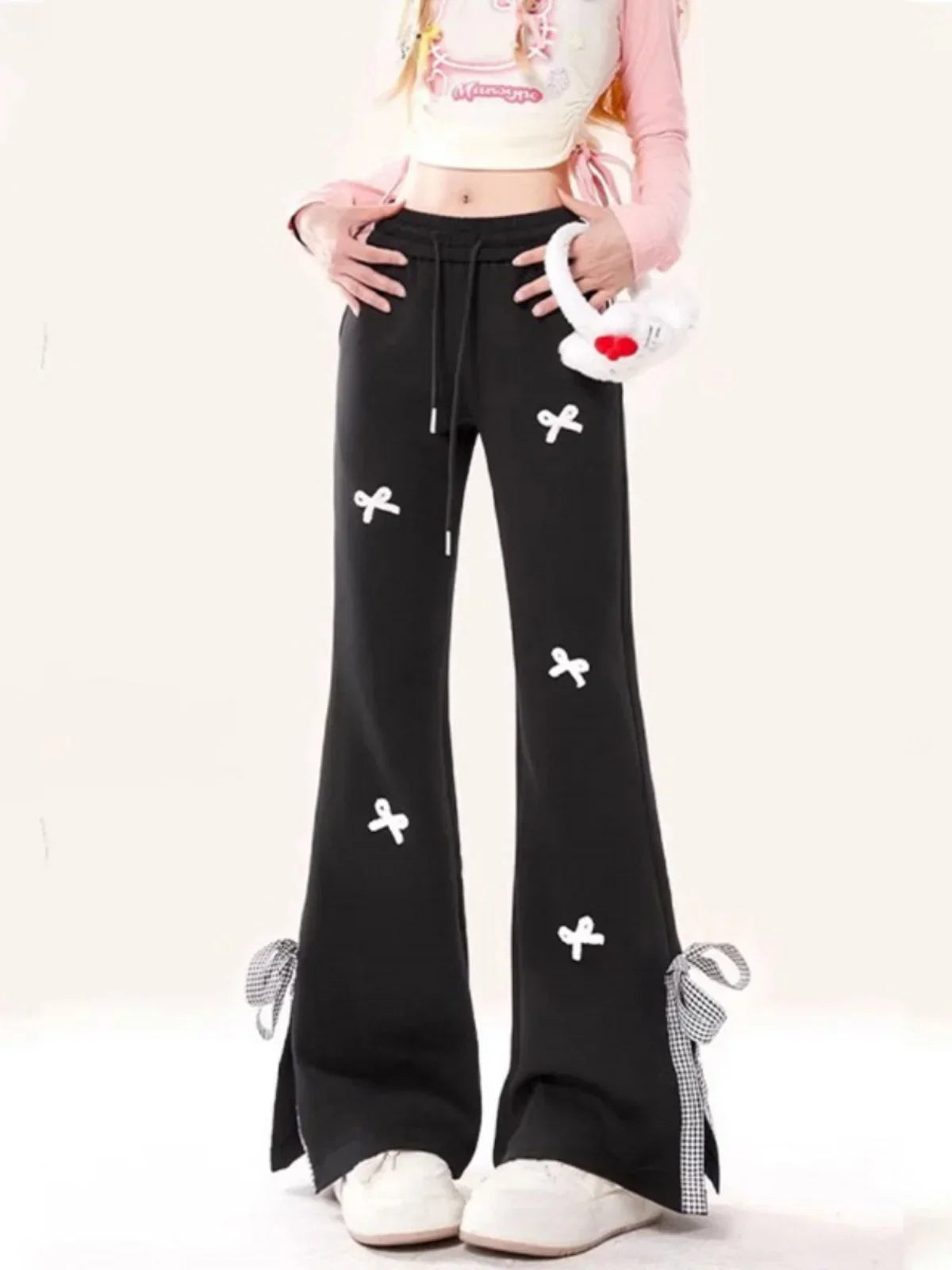 Women's Baggy Pants Vintage Y2k Pants Harajuku 90s Aesthetic High Waist Pattern Print Trousers 2000s Fashion Clothes 2025