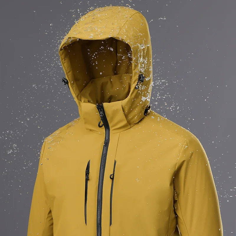 EUMERGX Men's Women's Winter Coat Waterproof Windproof Warm Fleece Jacket Unisex Hiking Camping Skiing Climbing Windbreaker