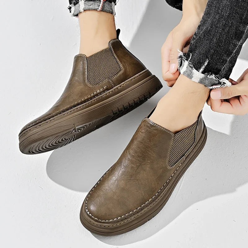 High Boots Men Working Shoes Men's Safety Shoe Mens Ankle Boots Leather Casual Sneakers Dress Booty Man Free Delivery Shoes Work