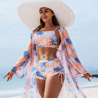 Fashionable Multicolored Print Sexy Three-Piece Bikini Set Women's Swimsuit by Mingshi New Arrival Swimwear for Ladies