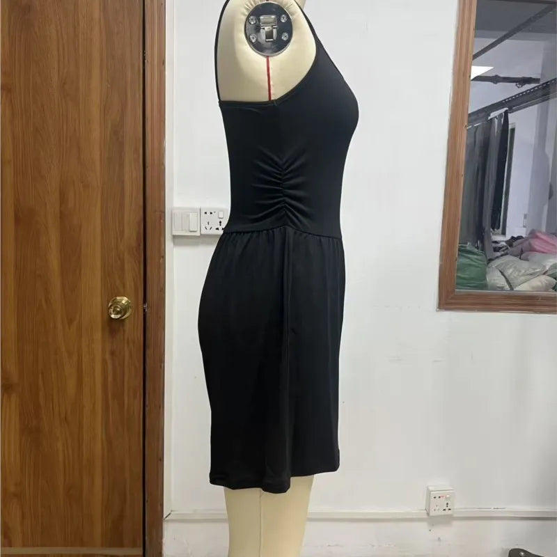 Spring And Summer Women's Fashionable Sleeveless Jumpsuit, Casual Adjustable Shoulder Strap Pleated Slim Short Jumpsuit