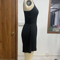 Spring And Summer Women's Fashionable Sleeveless Jumpsuit, Casual Adjustable Shoulder Strap Pleated Slim Short Jumpsuit