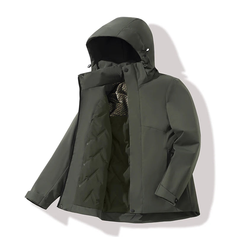 LNGXO Unisex Winter Warm Waterproof Jacket Hiking Climbing Trekking Skiing Rain Coat Men Women Windproof Fleece Windbreaker