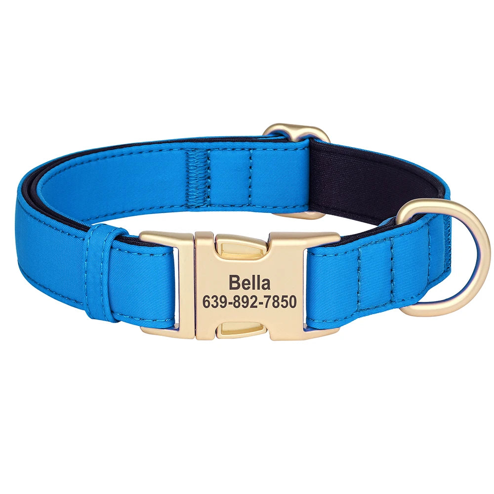Personalized Nylon Dog Collar Mesh Breathable Padded Dog Collars Custom Pet ID Collars Waterproof Necklace for Small Medium Dogs