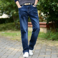 Mens Wide Leg Jeans Slightly Flared Slim Fit Famous Brand Blue Black jeans Designer Classic Male Stretch Denim pantd