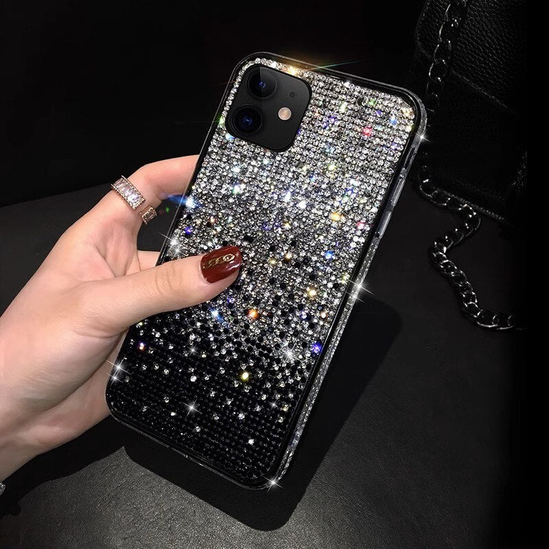 Luxury Rhinestone Glitter For Apple iPhone 14 13 12 11 Pro Max Mini XS Max X XR 7 8 Plus Shiny Diamond Hard Phone Case