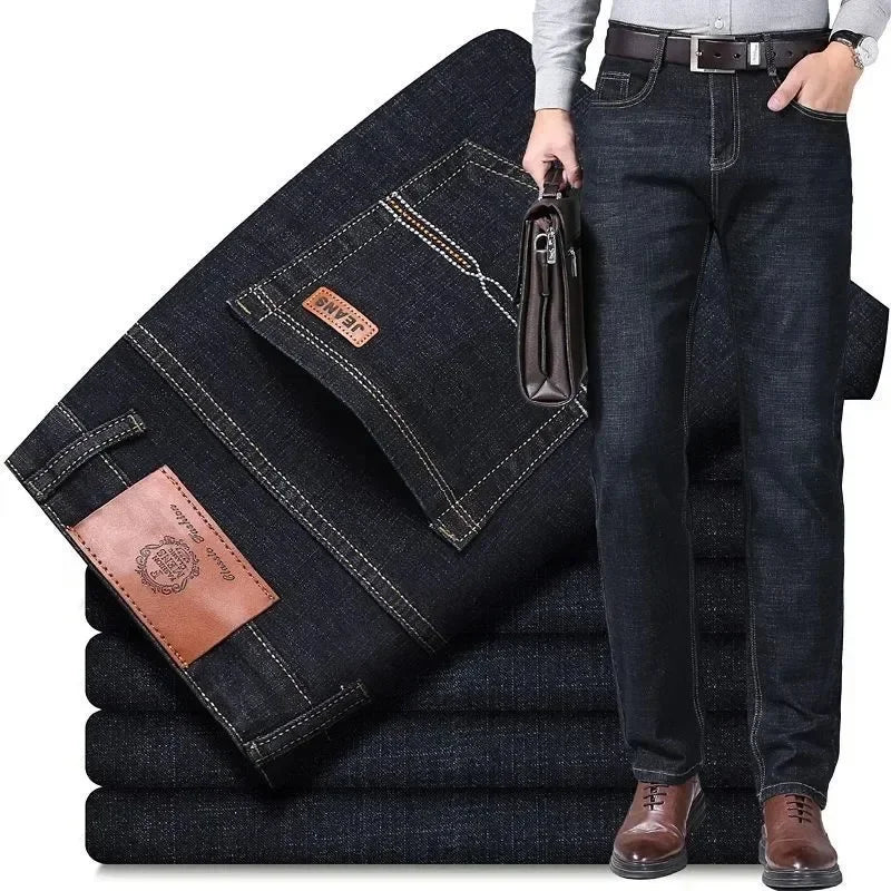 Jeans Men Autumn and Winter New Elastic Business Men's Pants Youth Men Straight Man Men's Adult Seasons A Comfortable Gentleman
