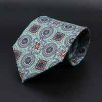 Vintage Men's Tie Geometry Paisley Khaki Blue Necktie Soft Chic Bohemian Print 9cm Ties For Men Wedding Business Daily Accessory