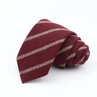 Mens Ties 7cm Classic Cotton Handmade Skinny Grey Brown Striped  Neckties Narrow Collar Slim Plaid Casual Tie Accessories Gift