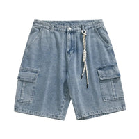 2025 New Denim Shorts for Men's Summer, Thin, Loose, Breathable, Pentagram Pants, Trendy, Versatile, Casual, Mid length, Versati