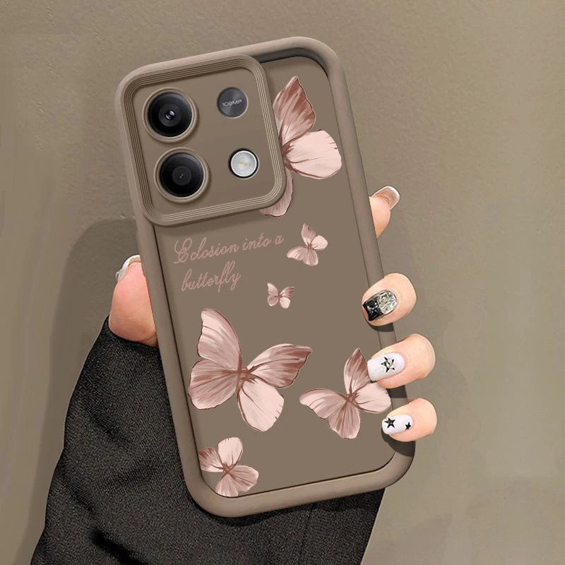 Shockproof Golden Butterfly Case For Xiaomi Redmi Note 13 12 Pro 5G 11 10 14 4G Poco F6 X6 X5 Pro 11T 13T 14T Pro Funda Luxury