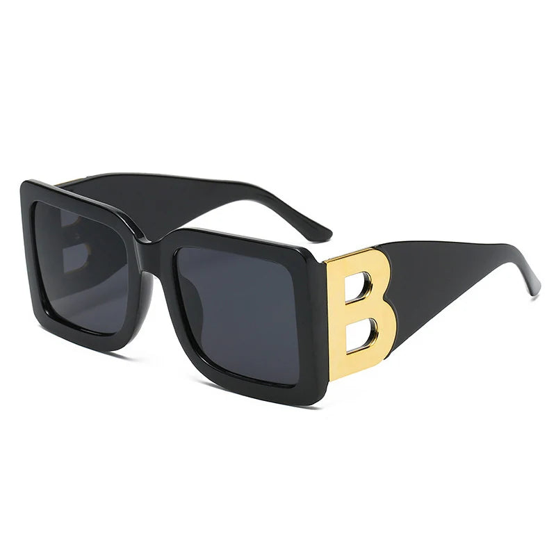 UV400 Square Sunglasses Retro, Oversized Full Frame Fashion Eyewear, Polarized Lenses for Outdoor Activities, Trendy Accessory