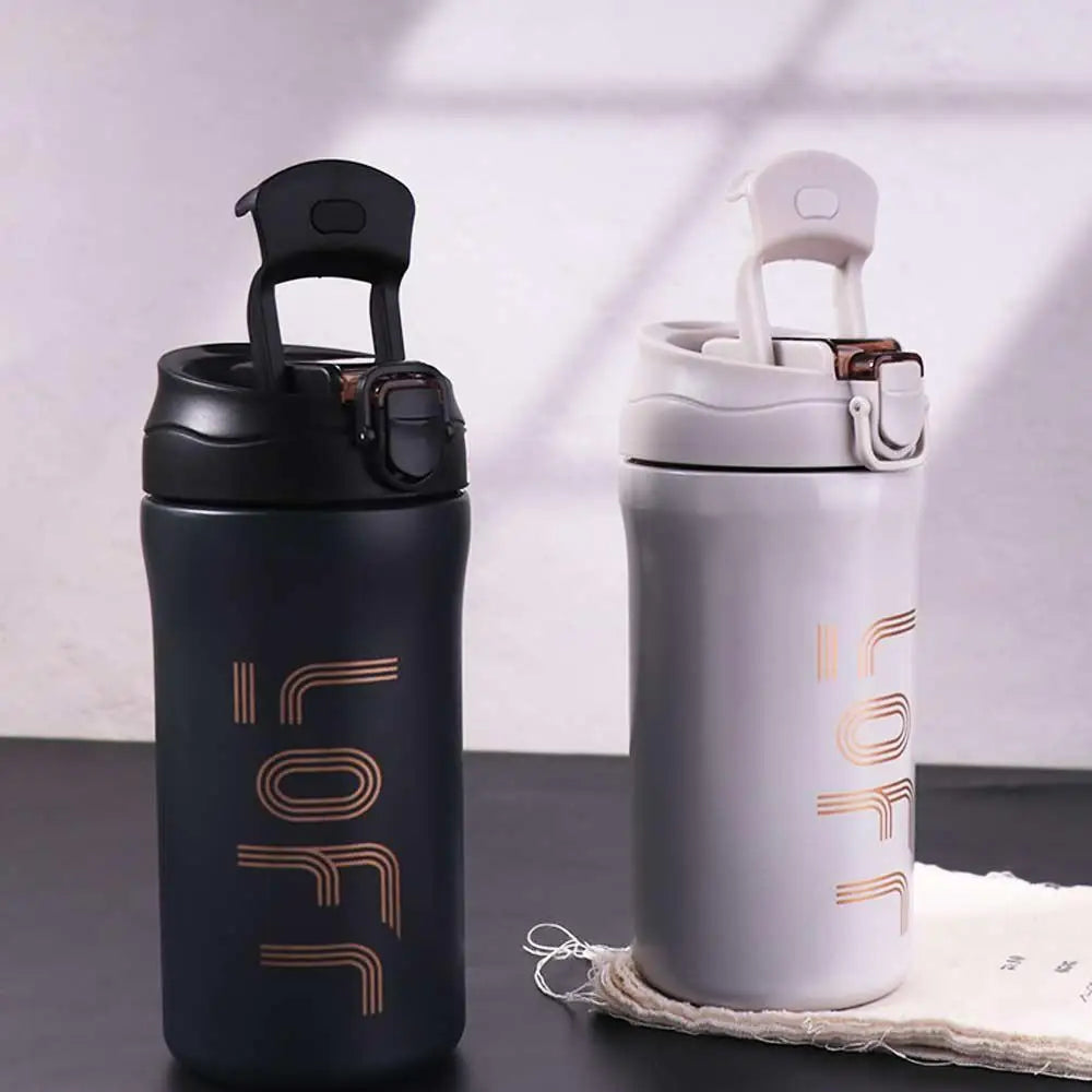 Insulated Cup Stainless Steel Coffee Thermal Mug 600ML Creative Bouncing Coffee Cup Simple Portable Tea Mug Travel