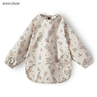 New Baby Bib with Pocket for Feeding Accessories Bibs for Children Waterproof Long Sleeve Bibs Aprons with Long Sleeve