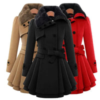 Women Trench Coat Autumn Winter Women Overcoat Streetwear A-line Hem  Stylish Korean Style Slim Lapel Overcoat