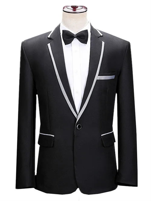New Men Luxury Patchwork Suit Single Button Flower Jacket Fashion Singer Host Pianist Stage Performance Blazers Coats