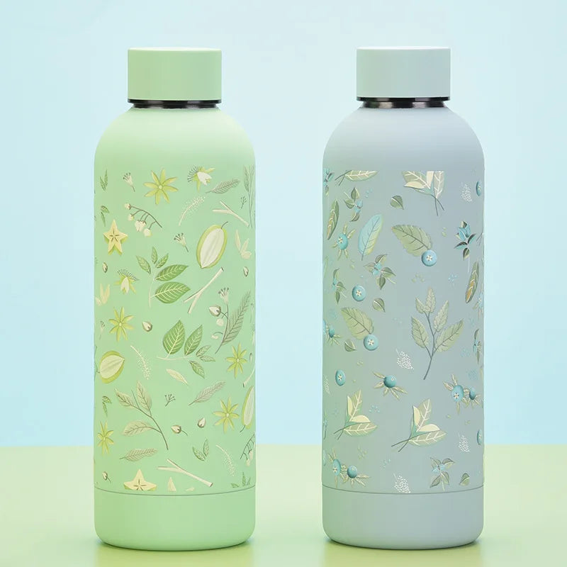 Stainless Steel Insulated Cup, 3-Dimensional Fruit Cup, Simple Tumbler, Outdoor Small Mouth Sports Water Bottle