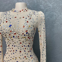 Party Sequin Dress Women Bandage Mesh Black Beads Elegant Evening Celebrity Spring Summer Prom Dance Bodycon Long Prom Vestidos