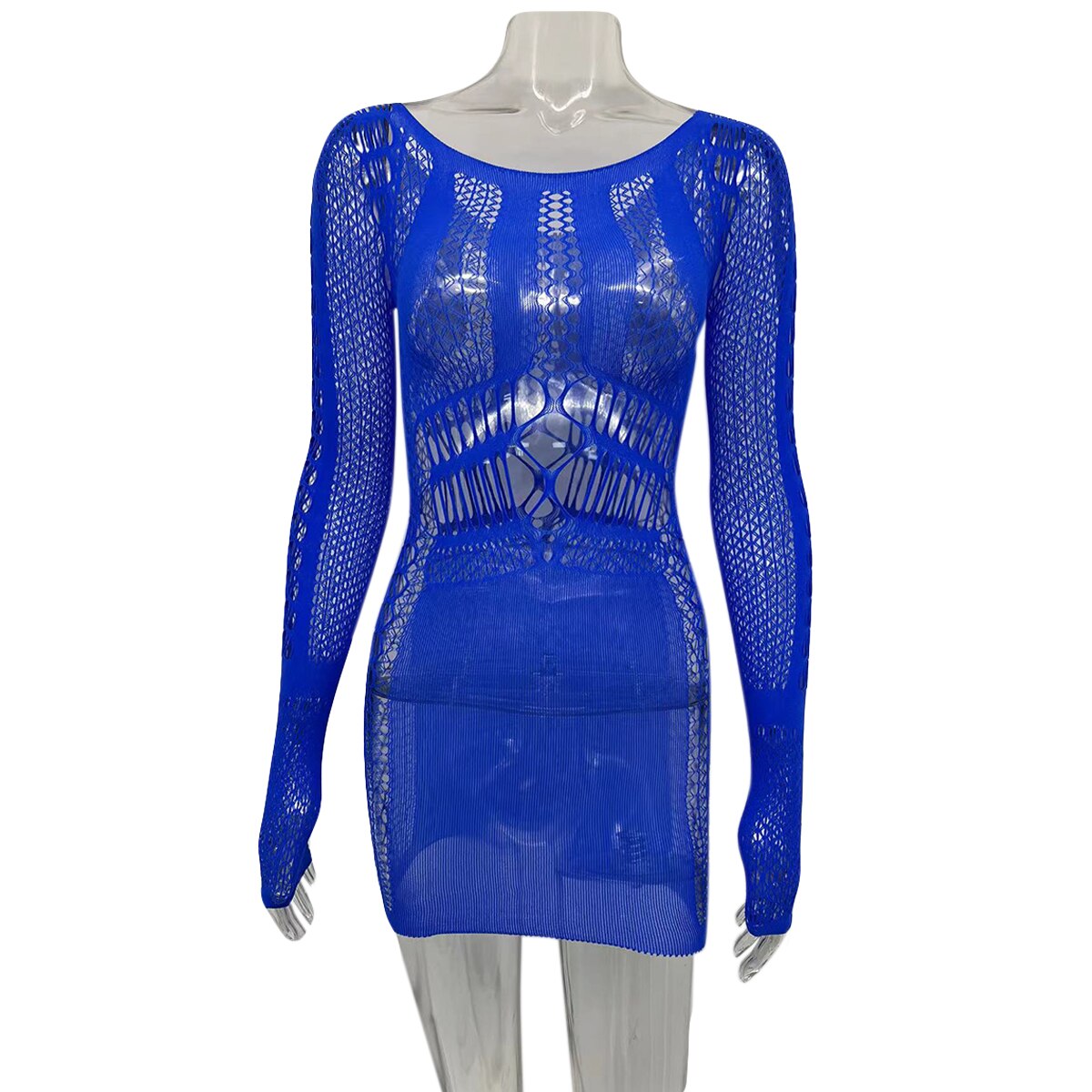 Joskaa Hollow Out Summer Dresses Casual Women 2022 Fashion Beach Strench See Through Sexy Design Underwear Clubwear Dress