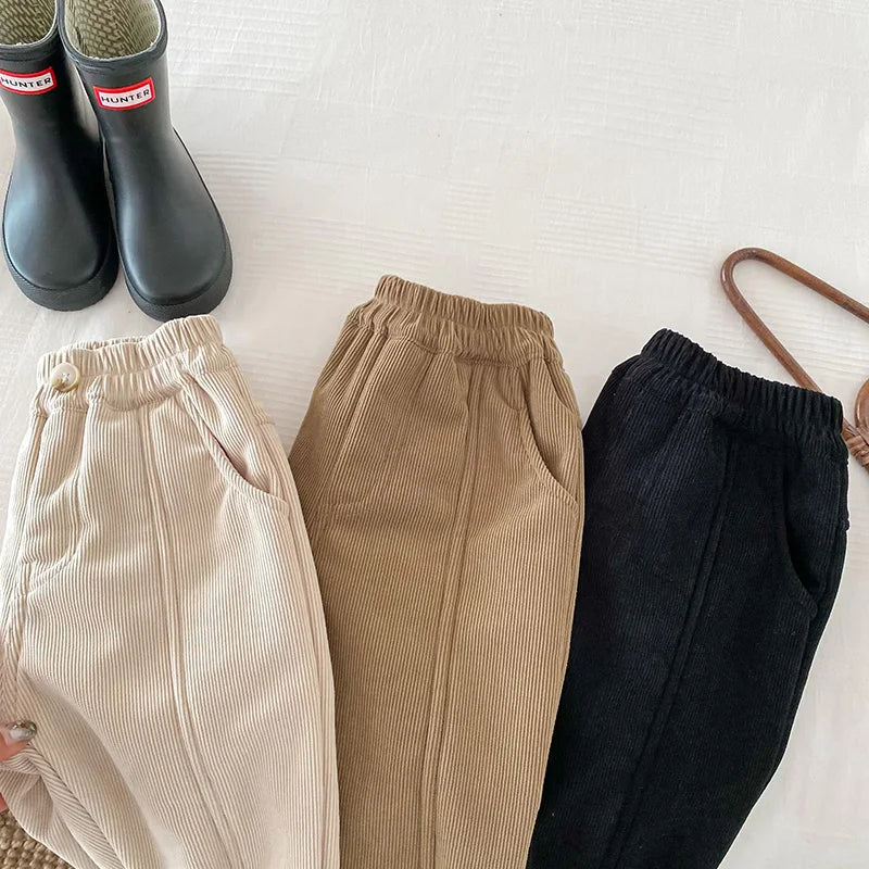 MILANCEL 2024 Spring Autumn Solid Kids Boys Straight Pants Fashion Children Clothing Trousers Brief Jeans for 1-6 Years