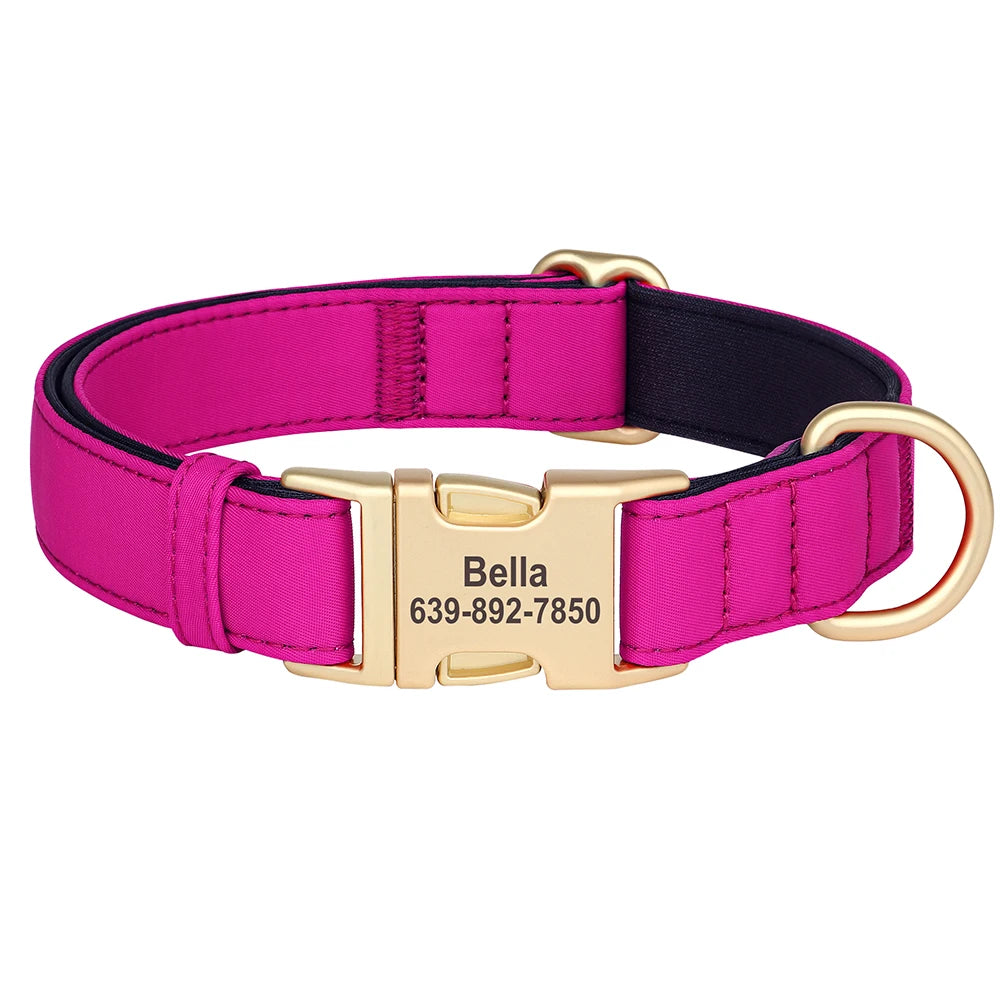 Personalized Nylon Dog Collar Mesh Breathable Padded Dog Collars Custom Pet ID Collars Waterproof Necklace for Small Medium Dogs